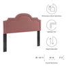 Modway Belinda Performance Velvet Headboard King/California King Dusty Rose MDY-MOD-6570-DUS