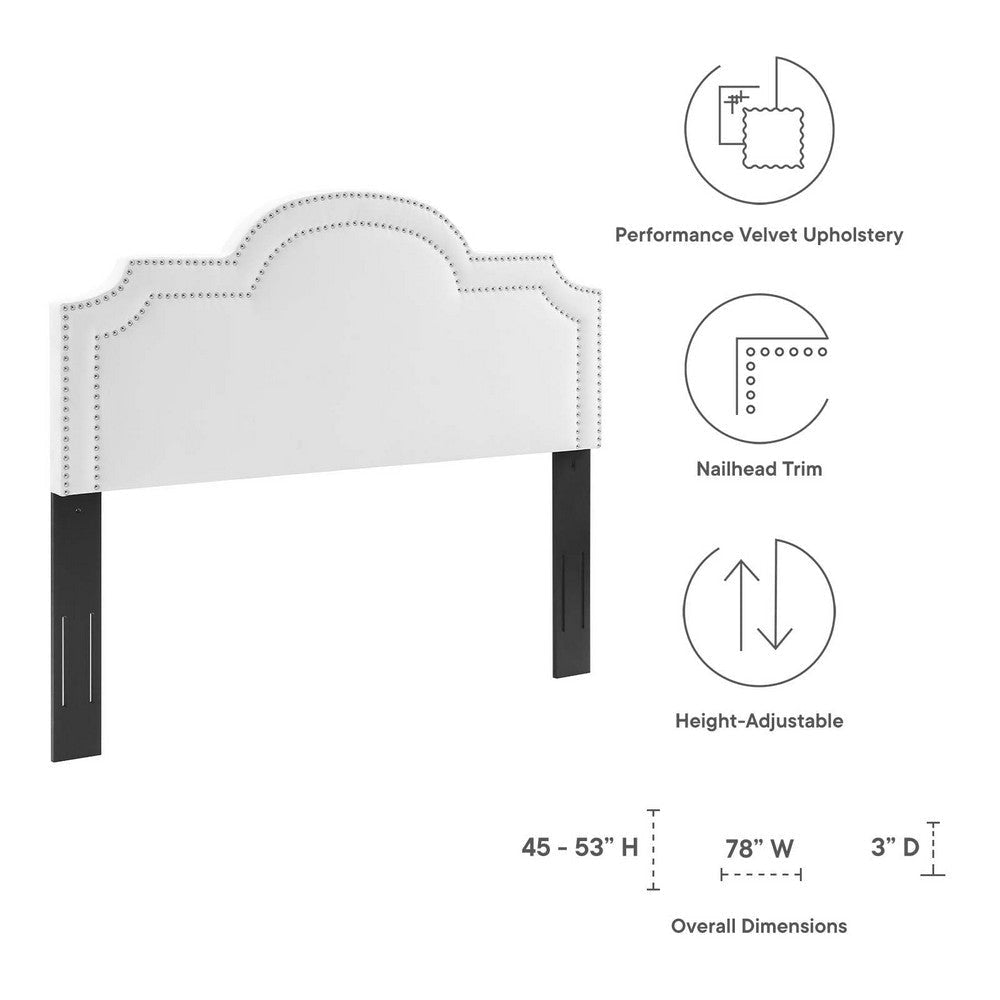 Belinda Performance Velvet King/California King Headboard - No Shipping Charges MDY-MOD-6570-WHI