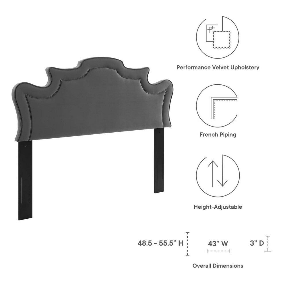 Evangeline Performance Velvet Twin Headboard - No Shipping Charges MDY-MOD-6571-CHA