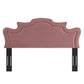 Evangeline Performance Velvet King/California King Headboard - No Shipping Charges MDY-MOD-6573-CHA