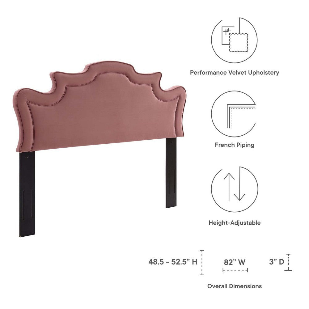 Modway Evangeline Performance Velvet Headboard King/California King Dusty Rose MDY-MOD-6573-DUS