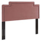 Modway Transfix Performance Velvet Twin Headboard in Dusty Rose