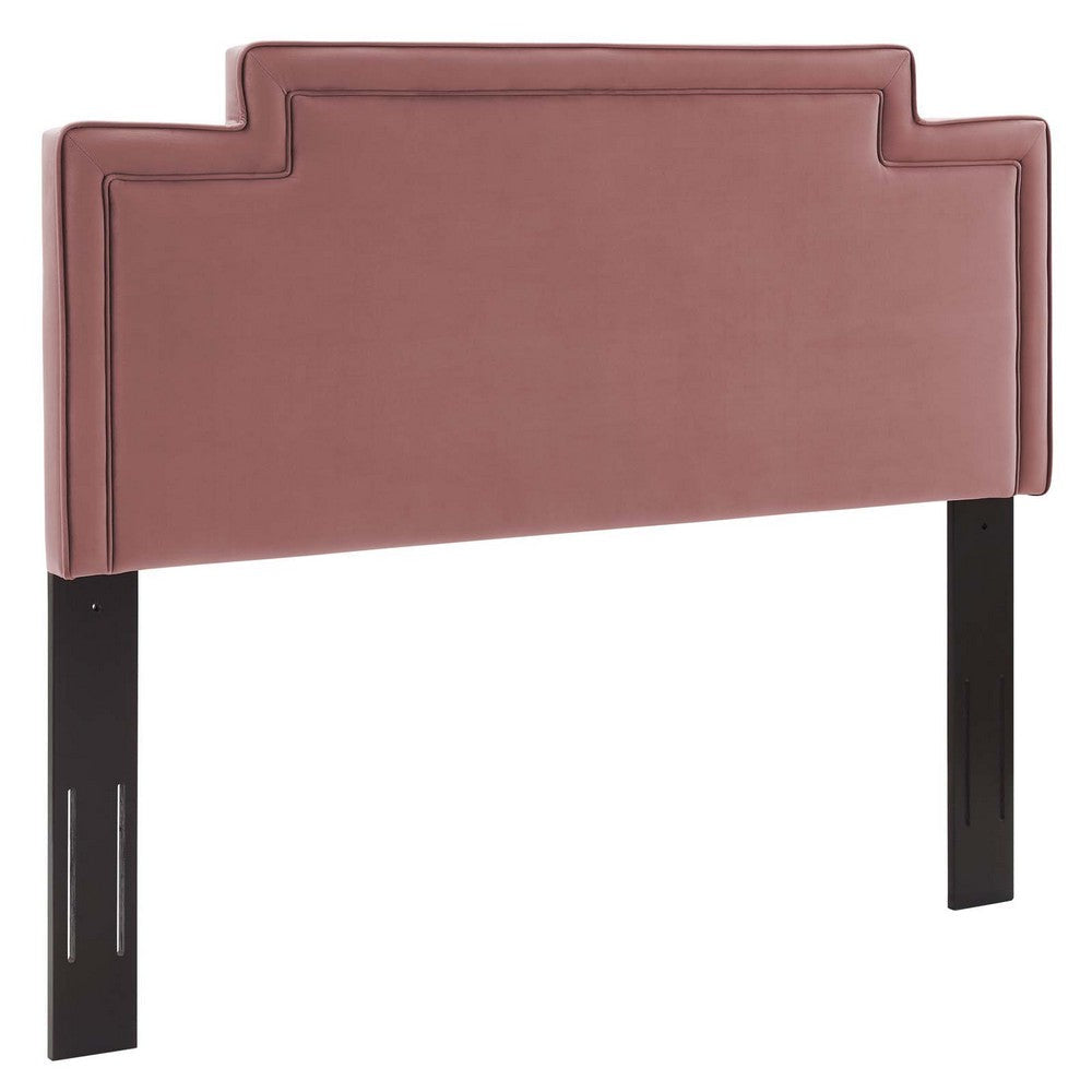 Modway Transfix Performance Velvet Twin Headboard in Dusty Rose