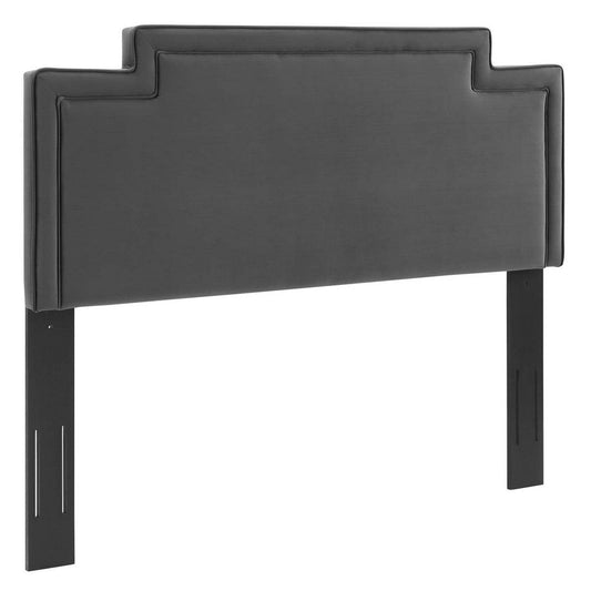 Modway Transfix Performance Velvet Full Headboard in Charcoal, Queen (U.S. Standard)