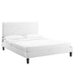 Modway Peyton Performance Velvet Queen Platform Bed in White