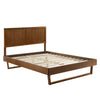 Modway Alana Wood King Platform Bed in Walnut with Angular Frame MDY-MOD-6617-WAL