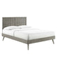 Modway Alana Wood King Platform Bed in Gray with Splayed Legs