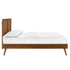 Modway Alana Wood Twin Platform Bed in Walnut with Splayed Legs Single MDY-MOD-6621-WAL