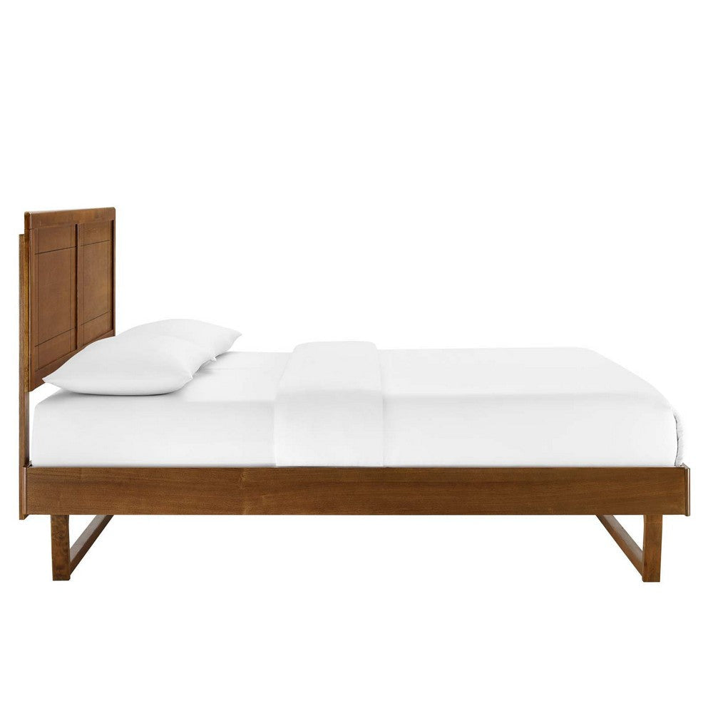 Modway Marlee Wood Full Platform Bed in Walnut with Angular Frame Double MDY-MOD-6625-WAL