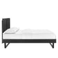 Modway Marlee Wood Twin Platform Bed in Black with Angular Frame Single MDY-MOD-6627-BLK