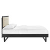 Modway MOD-6635-BLK-BEI Willow King Wood Platform Bed with Angular Frame Black Beige MDY-MOD-6635-BLK-BEI