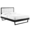 Modway MOD-6635-BLK-WHI Willow King Wood Platform Bed with Angular Frame, Black White