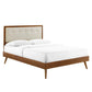 Modway Willow Wood Platform Bed with Splayed Legs, Full, Walnut Beige