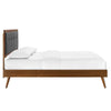 Modway Willow Wood Platform Bed with Splayed Legs Full Walnut Charcoal MDY-MOD-6637-WAL-CHA