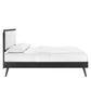 Modway MOD-6638-BLK-WHI Willow King Wood Platform Bed with Splayed Legs Black White MDY-MOD-6638-BLK-WHI