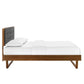 Modway Bridgette Wood Platform Bed with Angular Frame Double Walnut Charcoal MDY-MOD-6643-WAL-CHA