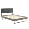 Modway Bridgette Wood Platform Bed with Angular Frame King Gray Charcoal MDY-MOD-6644-GRY-CHA