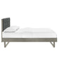 Modway Bridgette Wood Platform Bed with Angular Frame King Gray Charcoal MDY-MOD-6644-GRY-CHA