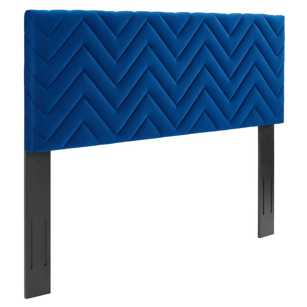 Modway MOD-6659-NAV Mercy Chevron Tufted Performance Velvet Full/Queen Headboard, Navy