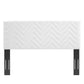 Modway MOD-6659-WHI Mercy Chevron Tufted Performance Velvet Full/Queen Headboard White MDY-MOD-6659-WHI