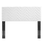 Modway MOD-6659-WHI Mercy Chevron Tufted Performance Velvet Full/Queen Headboard White MDY-MOD-6659-WHI