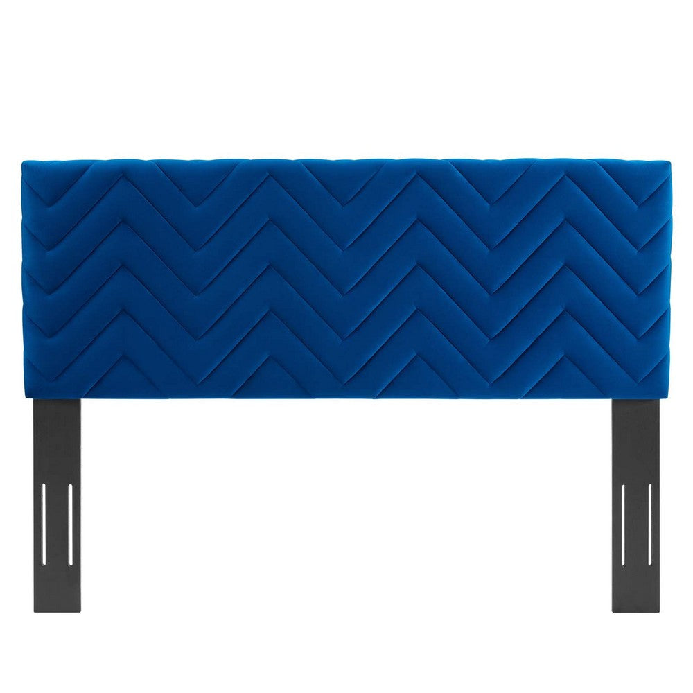 Mercy Chevron Tufted Performance Velvet King/California King Headboard - No Shipping Charges MDY-MOD-6660-NAV