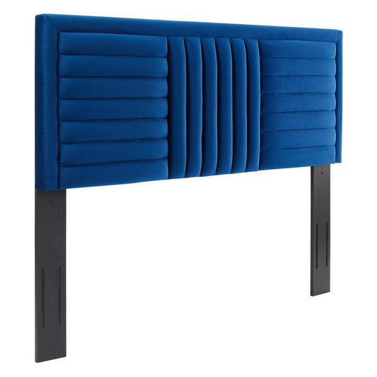 Modway MOD-6664-NAV Believe Channel Tufted Performance Velvet Twin Headboard, Navy