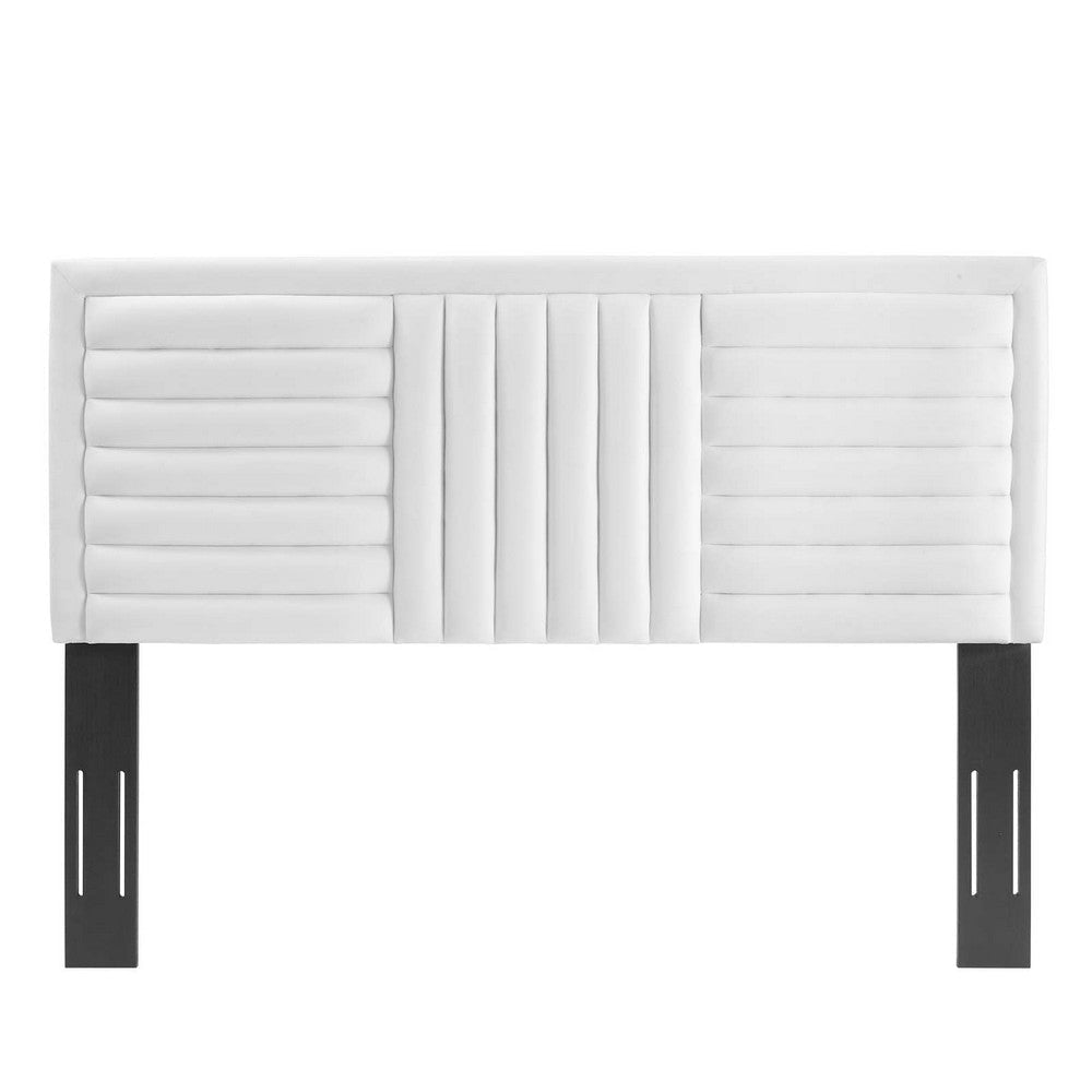 Believe Channel Tufted Performance Velvet Full/Queen Headboard - No Shipping Charges MDY-MOD-6665-WHI