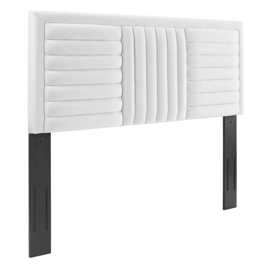 Modway MOD-6666-WHI Believe Channel Tufted Performance Velvet King/California King Headboard, White