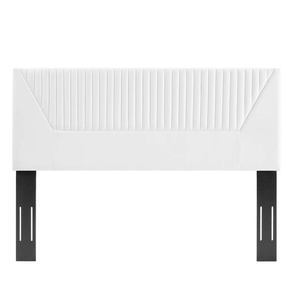 Modway MOD-6667-WHI Patience Channel Tufted Performance Velvet Twin Headboard White MDY-MOD-6667-WHI