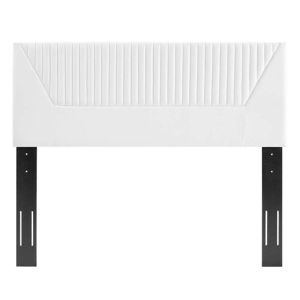 Modway MOD-6667-WHI Patience Channel Tufted Performance Velvet Twin Headboard White MDY-MOD-6667-WHI