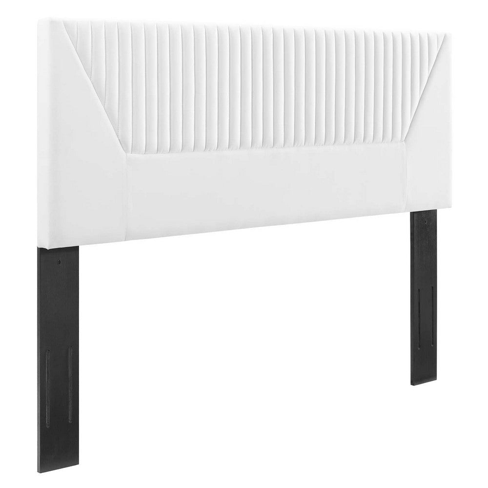 Modway MOD-6667-WHI Patience Channel Tufted Performance Velvet Twin Headboard, White