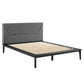 Modway MOD-6670-BLK-GRY Dakota Upholstered Queen Platform Bed Black Gray MDY-MOD-6670-BLK-GRY