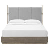 Modway Merritt Modern Fabric Upholstered Queen Platform Bed in Oak Light Gray MDY-MOD-6680-OAK-LGR