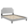 Modway Sienna Performance Velvet Queen Platform Bed in Light Gray MDY-MOD-6714-LGR