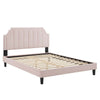 Modway Sienna Performance Velvet Queen Platform Bed in Pink MDY-MOD-6714-PNK