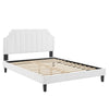 Modway Sienna Performance Velvet Queen Platform Bed in White MDY-MOD-6714-WHI