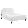 Modway Sienna Performance Velvet Queen Platform Bed in White