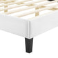 Modway Gwyneth Tufted Performance Velvet Full Platform Bed in White with Black Wood Legs MDY-MOD-6759-WHI