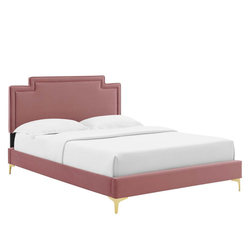 Modway Liva Platform, Queen, Dusty Rose