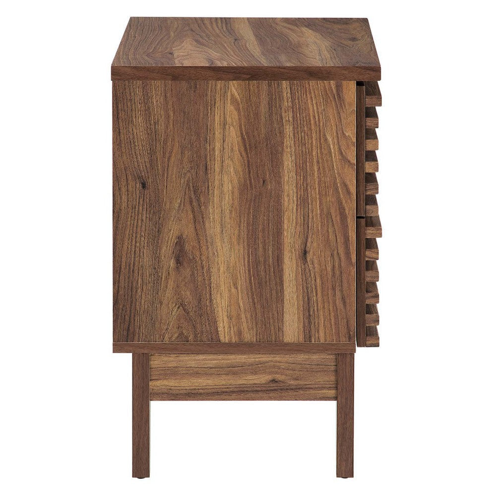 Modway Render Mid-Century Modern Two-Drawer Nightstand Walnut MDY-MOD-6964-WAL