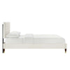 Modway MOD-6969-WHI Leah Chevron Tufted Performance Velvet Queen Platform Bed White MDY-MOD-6969-WHI