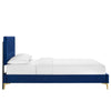 Modway Yasmine Channel Tufted Performance Velvet Queen Platform Bed in Navy MDY-MOD-6980-NAV