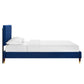 Modway MOD-6981-NAV Leah Chevron Tufted Performance Velvet Twin Platform Bed Navy MDY-MOD-6981-NAV