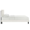 Modway MOD-6985-WHI Leah Chevron Tufted Performance Velvet Twin Platform Bed White MDY-MOD-6985-WHI