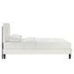 Modway Yasmine Channel Tufted Performance Velvet Twin Platform Bed in White MDY-MOD-6988-WHI