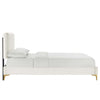 Modway Zahra Channel Tufted Performance Velvet Twin Platform Bed in White MDY-MOD-6990-WHI