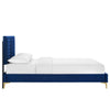 Modway Sofia Channel Tufted Performance Velvet Twin Platform Bed in Navy MDY-MOD-6991-NAV