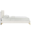 Modway Sofia Channel Tufted Performance Velvet Twin Platform Bed in White MDY-MOD-6991-WHI