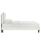 Modway Zahra Channel Tufted Performance Velvet Full Platform Bed in White MDY-MOD-6998-WHI